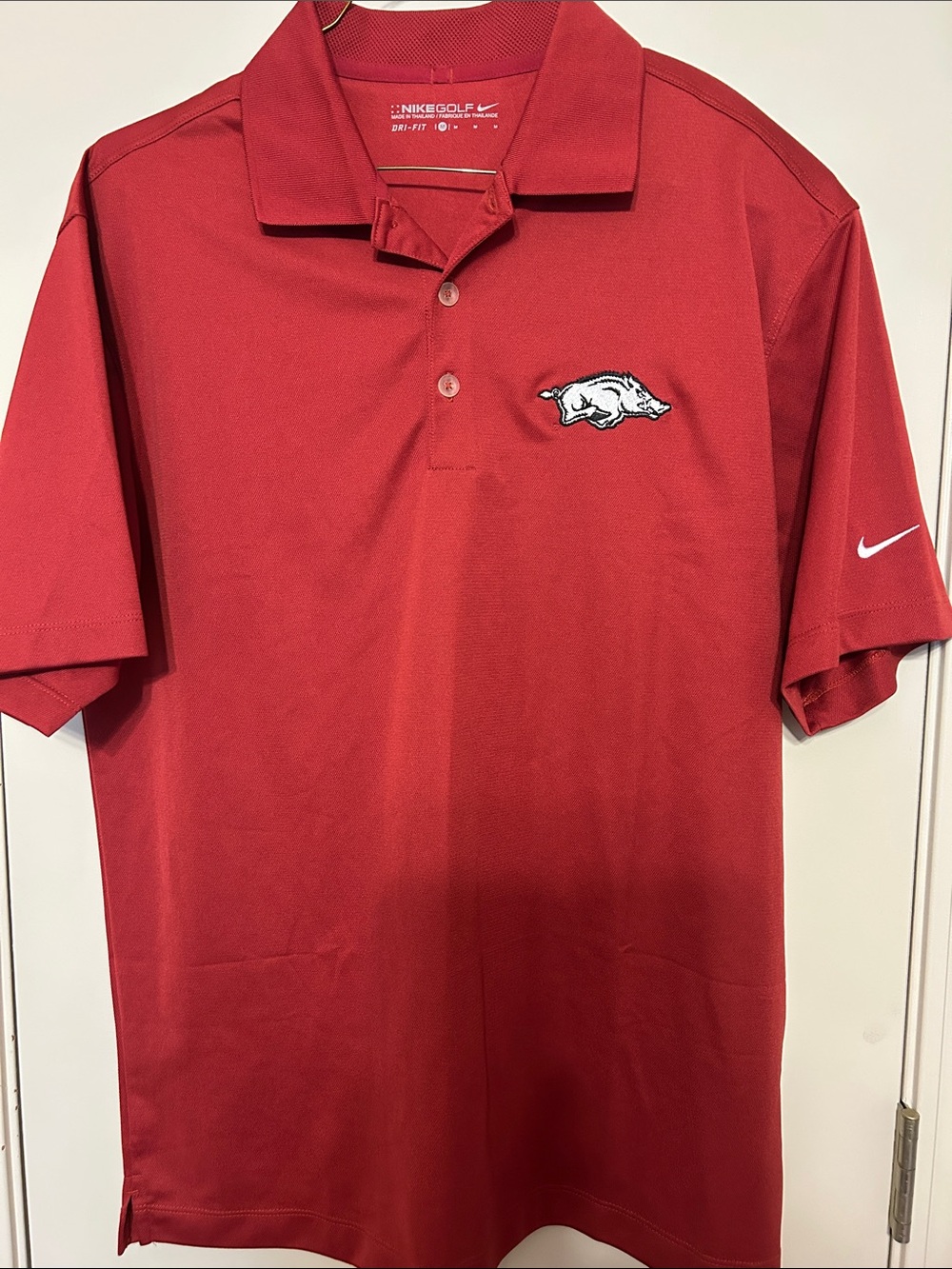 Nike Red Men’s Golf Polo with Embroidered Mascot